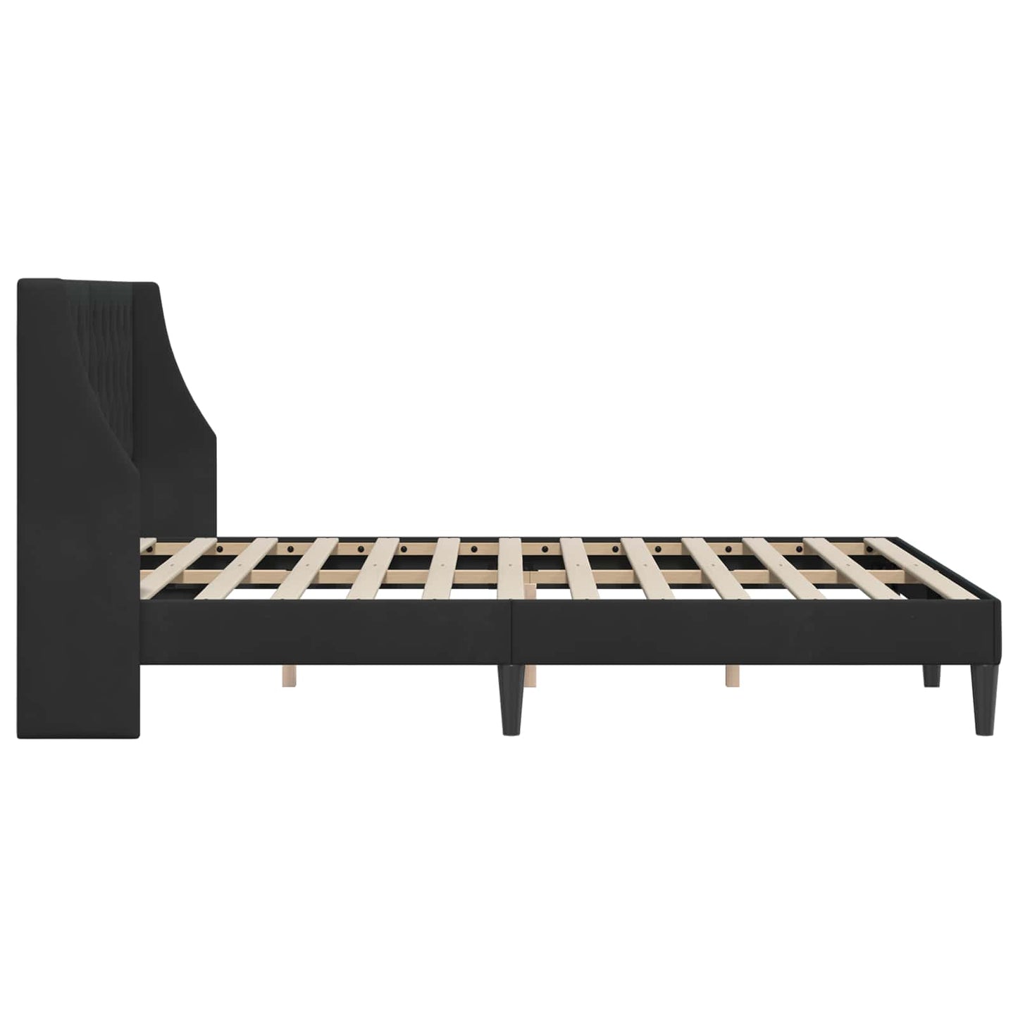 vidaXL Σκελετός Κρεβατιού με κεφαλάρι Μαύρο 140 x 200 cm Βελούδο