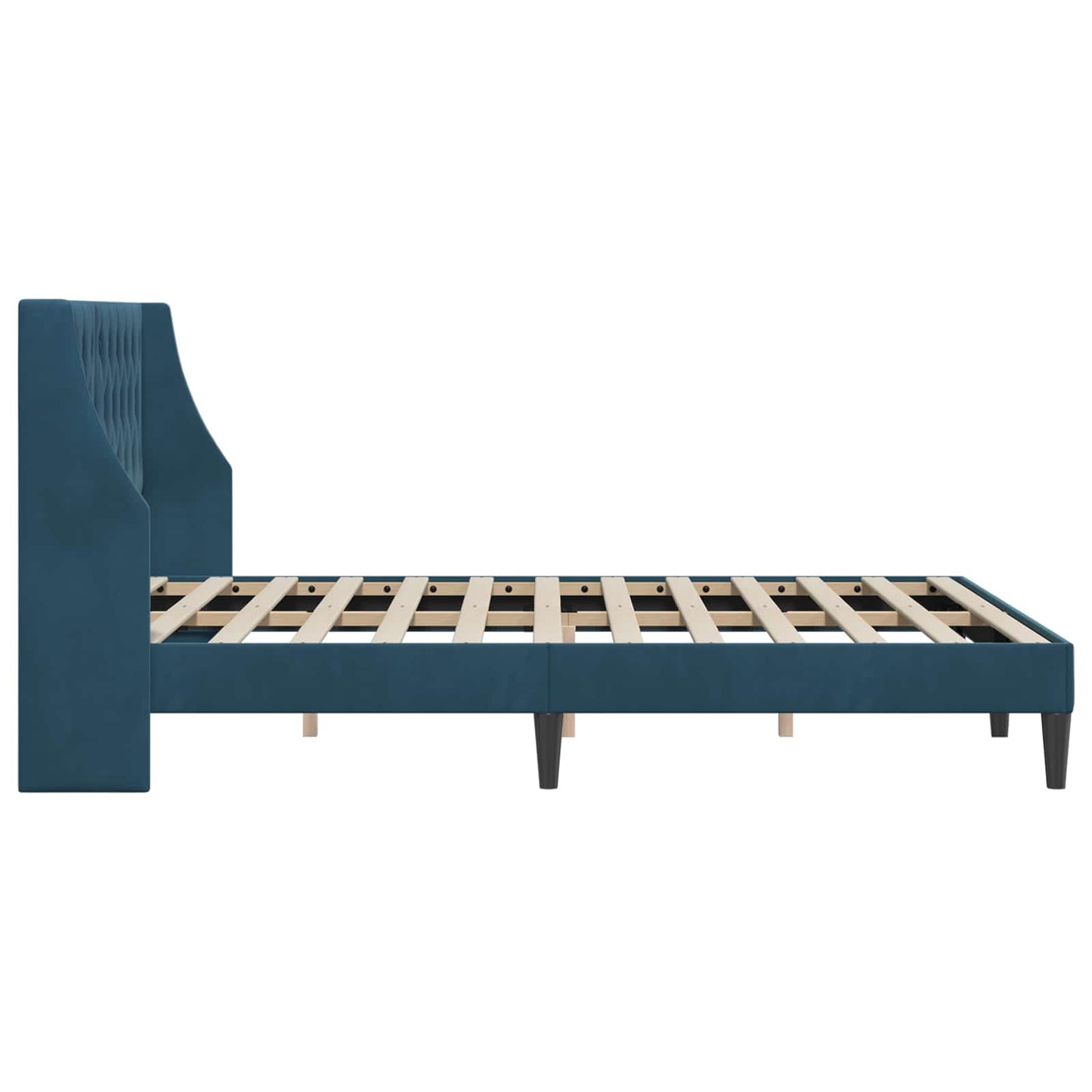 vidaXL Σκελετός Κρεβατιού με κεφαλάρι Μπλε 160 x 200 cm Βελούδο