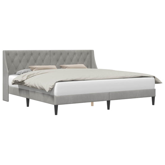 vidaXL Σκελετός Κρεβατιού Ανοιχτό γκρι 180 x 200 cm Βελούδο
