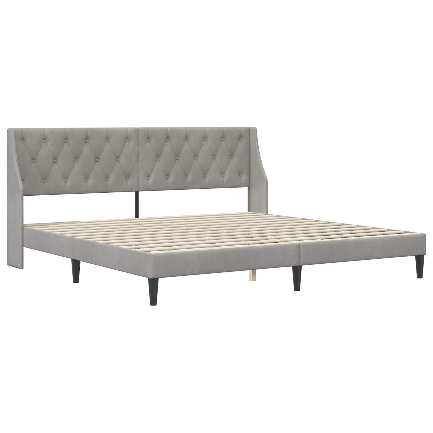 vidaXL Σκελετός Κρεβατιού Ανοιχτό γκρι 180 x 200 cm Βελούδο