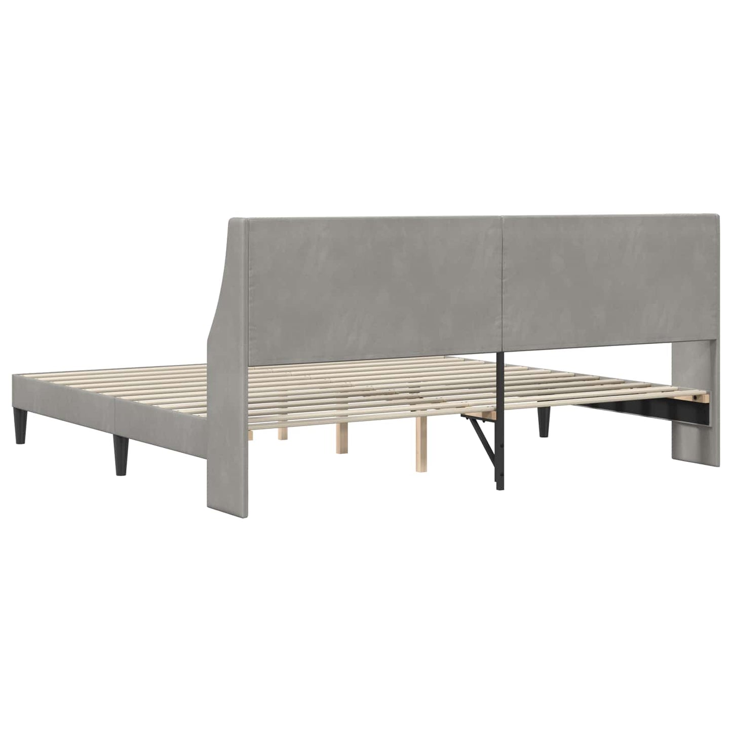 vidaXL Σκελετός Κρεβατιού Ανοιχτό γκρι 180 x 200 cm Βελούδο