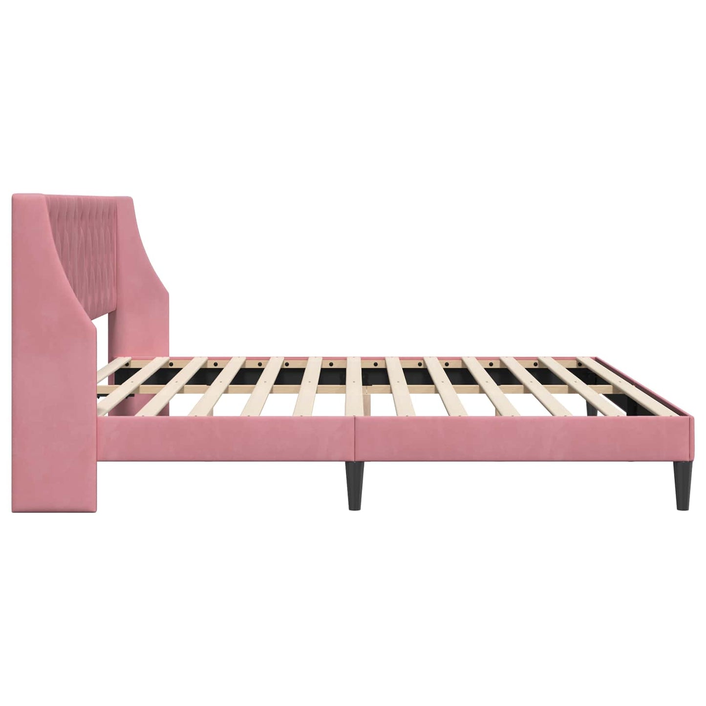 vidaXL Σκελετός Κρεβατιού με κεφαλάρι Ροζ 180 x 200 cm Βελούδο