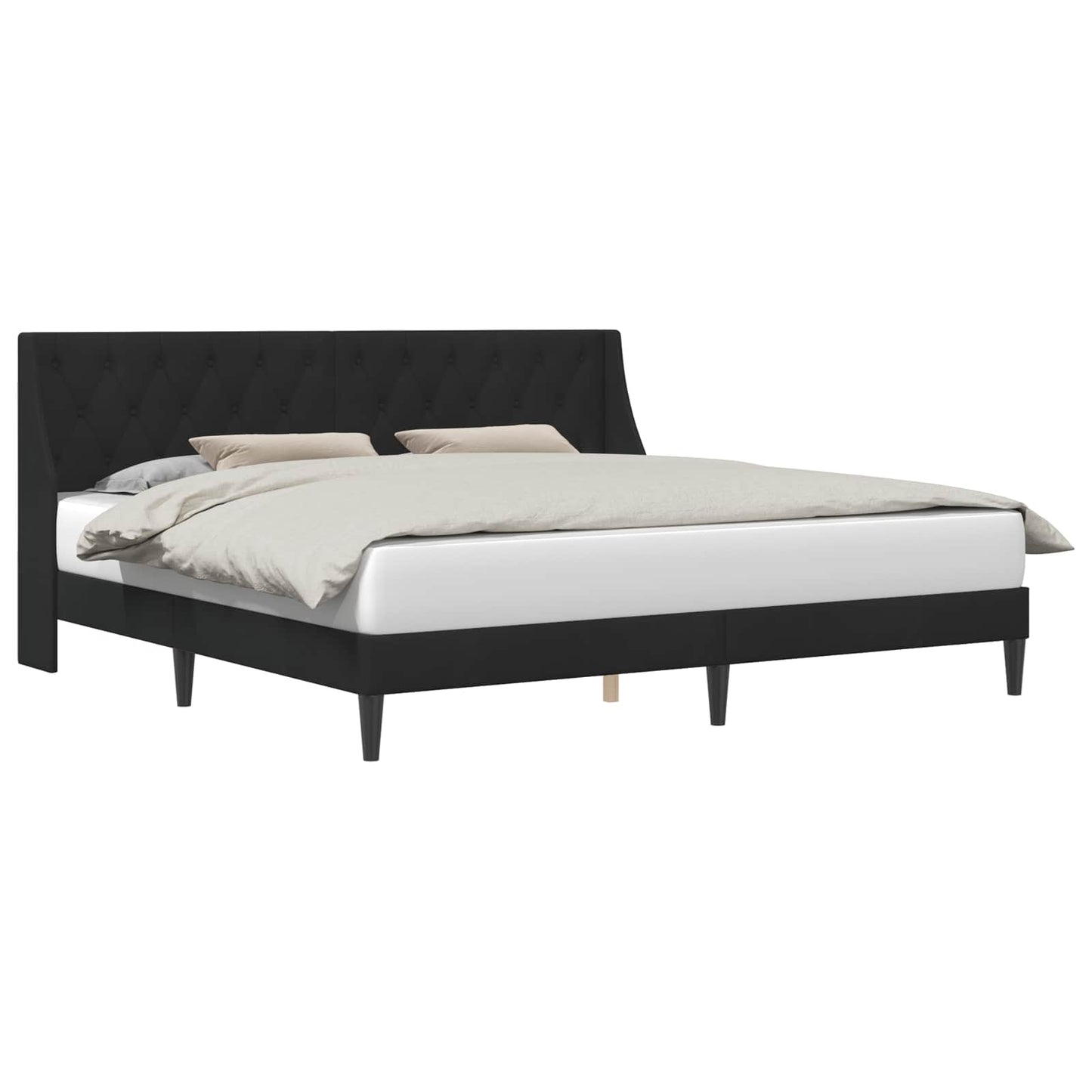 vidaXL Σκελετός Κρεβατιού με κεφαλάρι Μαύρο 180 x 200 cm Βελούδο