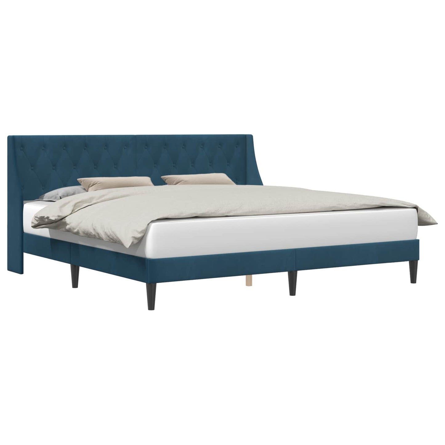 vidaXL Σκελετός Κρεβατιού με κεφαλάρι Μπλε 180 x 200 cm Βελούδο