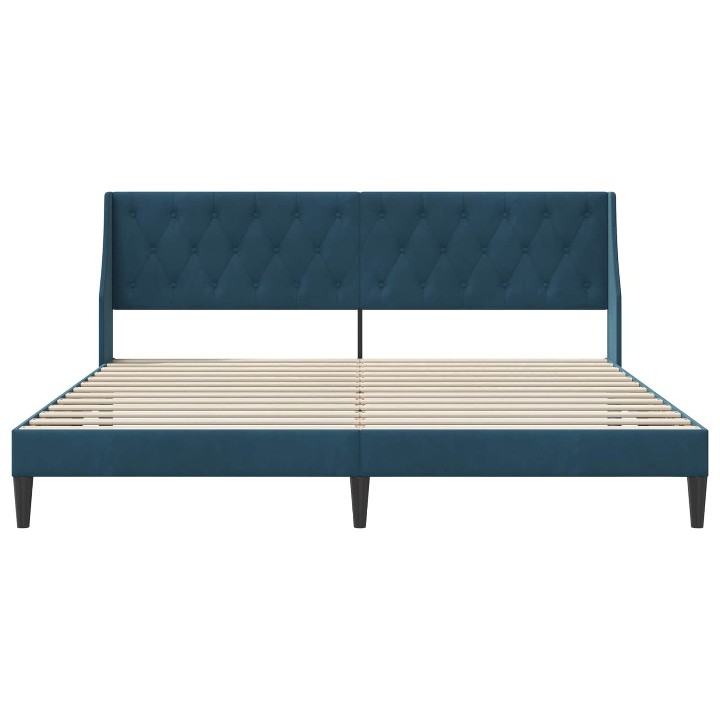 vidaXL Σκελετός Κρεβατιού με κεφαλάρι Μπλε 180 x 200 cm Βελούδο