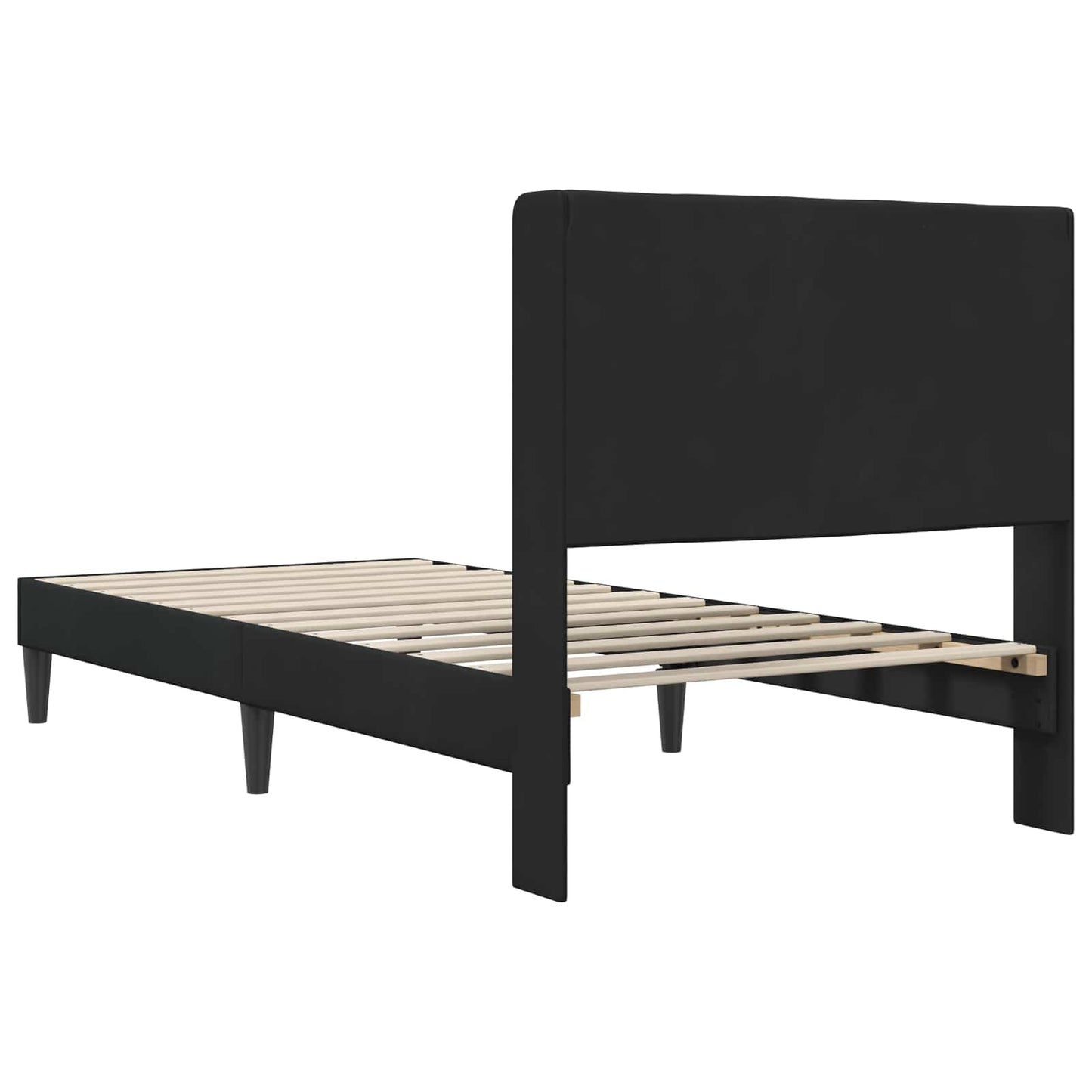vidaXL Σκελετός Κρεβατιού με κεφαλάρι Μαύρο 90 x 190 cm Βελούδο
