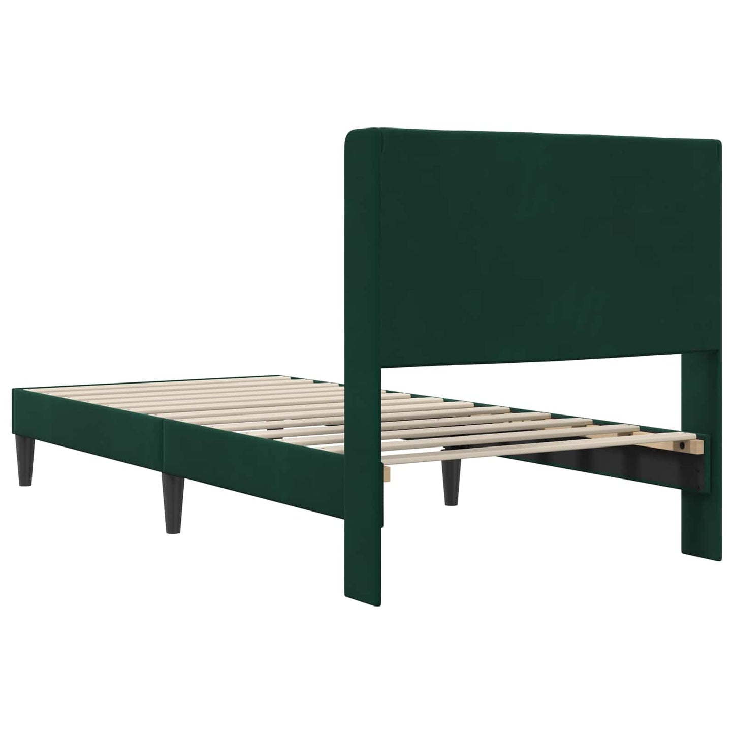 vidaXL Σκελετός Κρεβατιού Σκούρο Πράσινο 90 x 200 cm Βελούδο