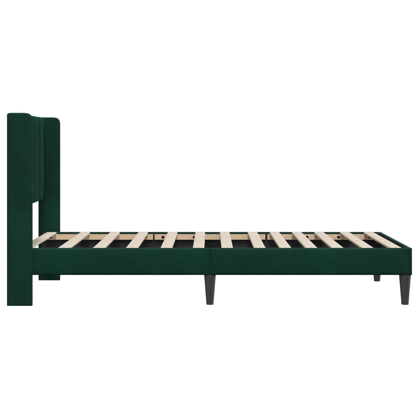 vidaXL Σκελετός Κρεβατιού Σκούρο Πράσινο 90 x 200 cm Βελούδο