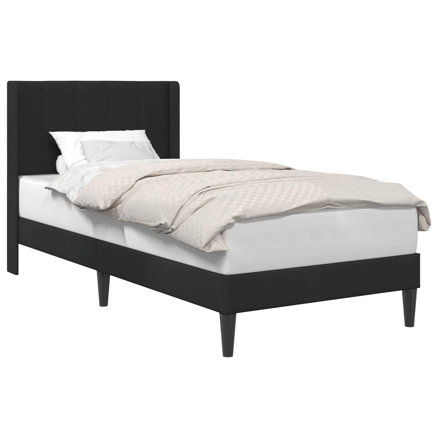 vidaXL Σκελετός Κρεβατιού με κεφαλάρι Μαύρο 100 x 200 cm Βελούδο