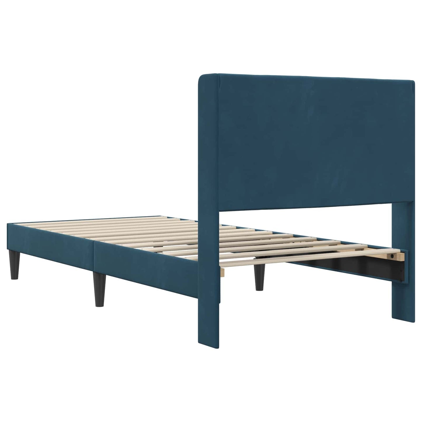 vidaXL Σκελετός Κρεβατιού με κεφαλάρι Μπλε 100 x 200 cm Βελούδο