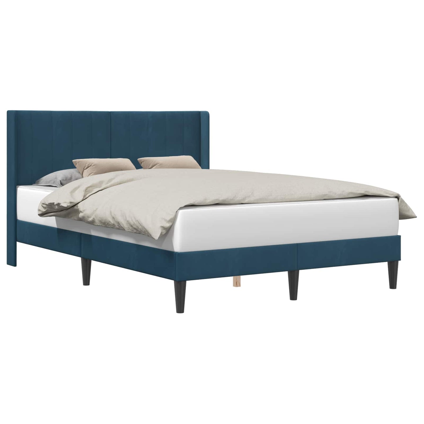 vidaXL Σκελετός Κρεβατιού με κεφαλάρι Μπλε 120 x 190 cm Βελούδο