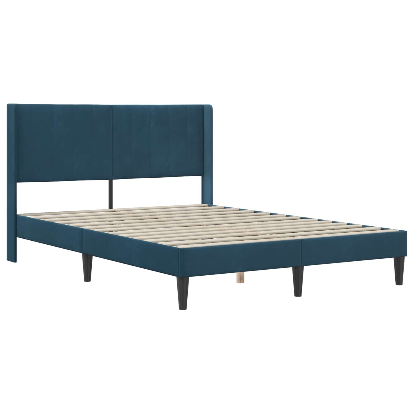 vidaXL Σκελετός Κρεβατιού με κεφαλάρι Μπλε 120 x 190 cm Βελούδο