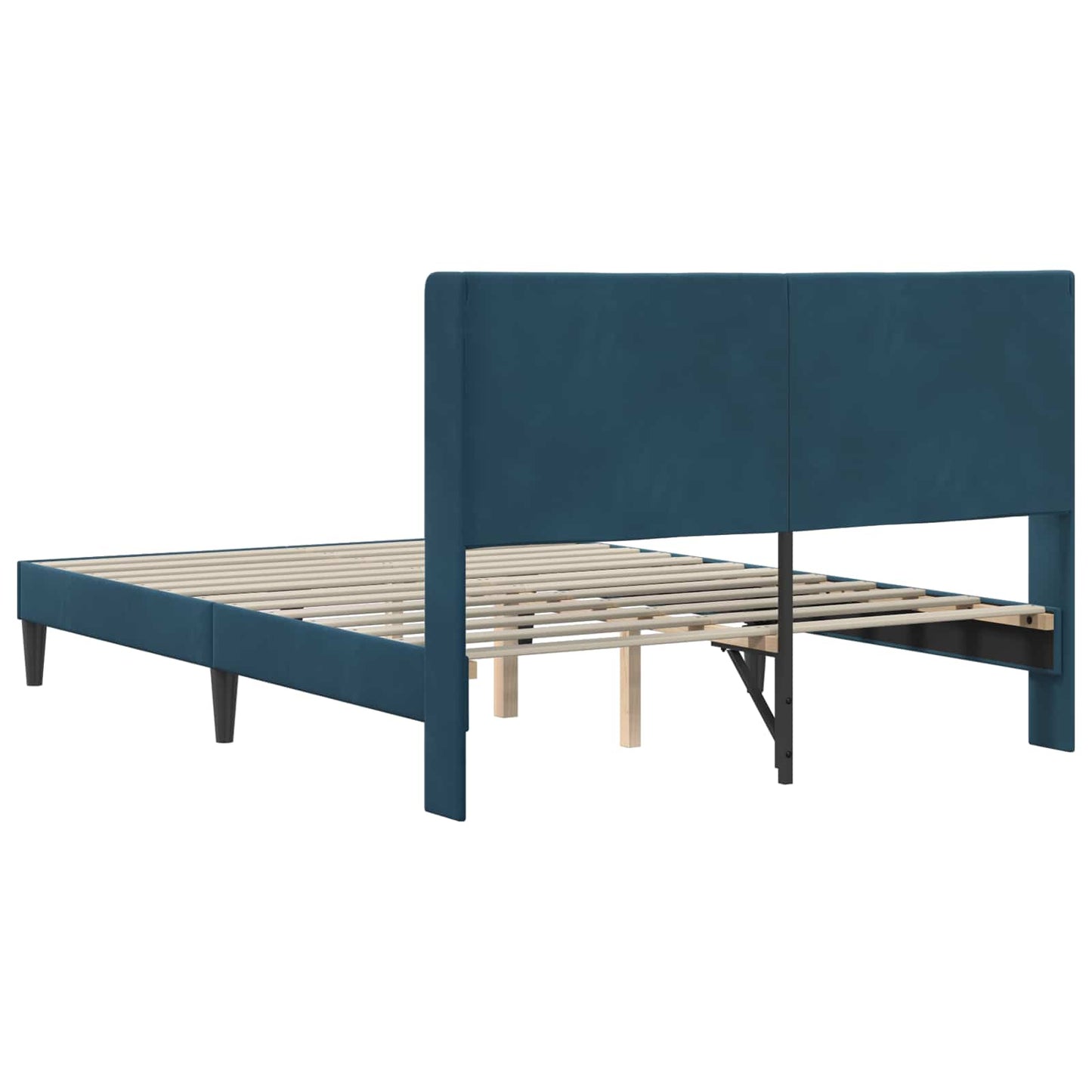 vidaXL Σκελετός Κρεβατιού με κεφαλάρι Μπλε 120 x 190 cm Βελούδο