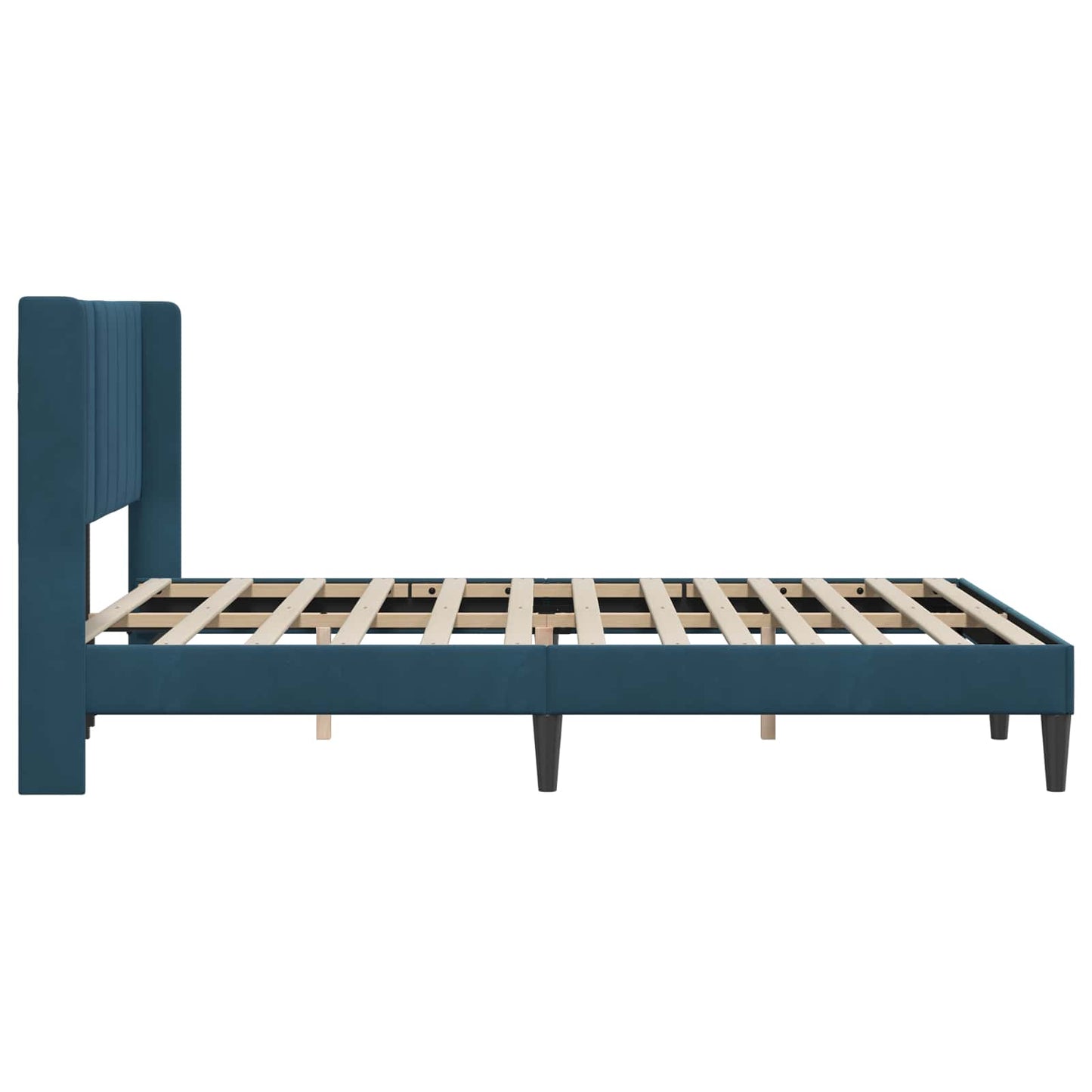 vidaXL Σκελετός Κρεβατιού με κεφαλάρι Μπλε 120 x 190 cm Βελούδο