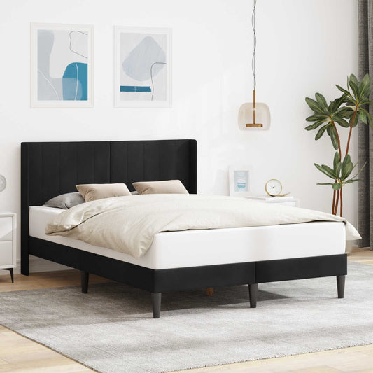 vidaXL Σκελετός Κρεβατιού με κεφαλάρι Μαύρο 120 x 200 cm Βελούδο