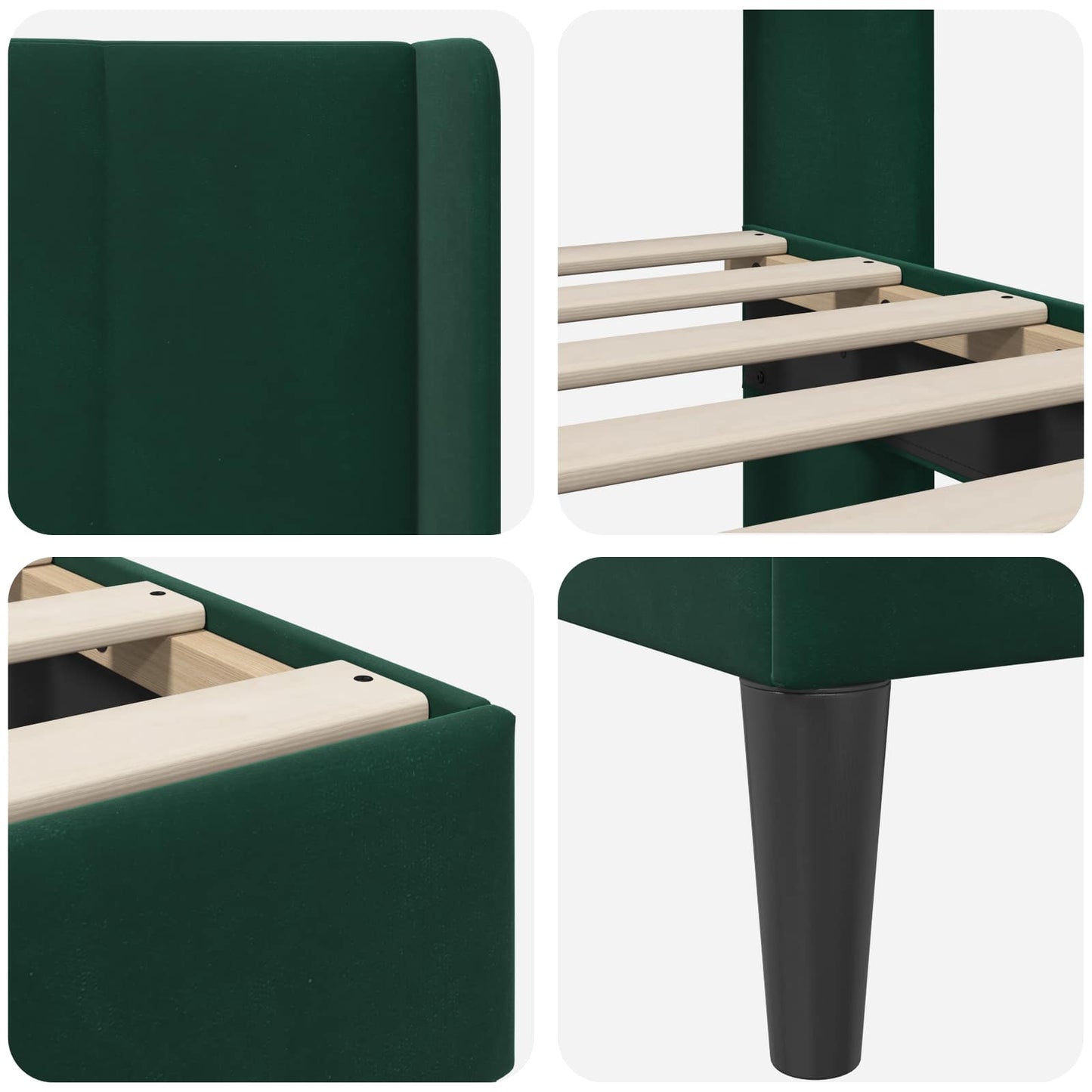 vidaXL Σκελετός Κρεβατιού Σκούρο Πράσινο 140 x 190 cm Βελούδο