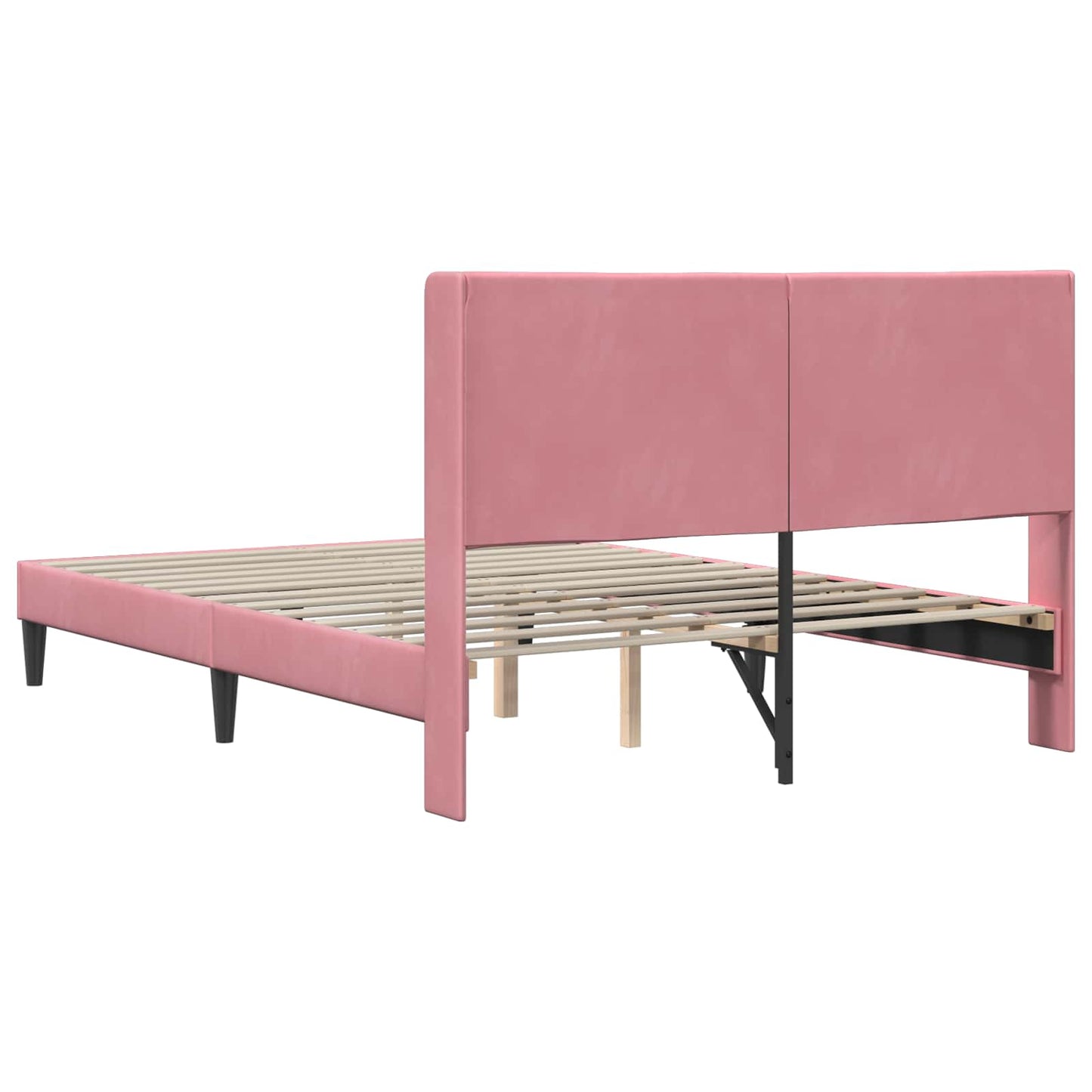 vidaXL Σκελετός Κρεβατιού με κεφαλάρι Ροζ 140 x 190 cm Βελούδο