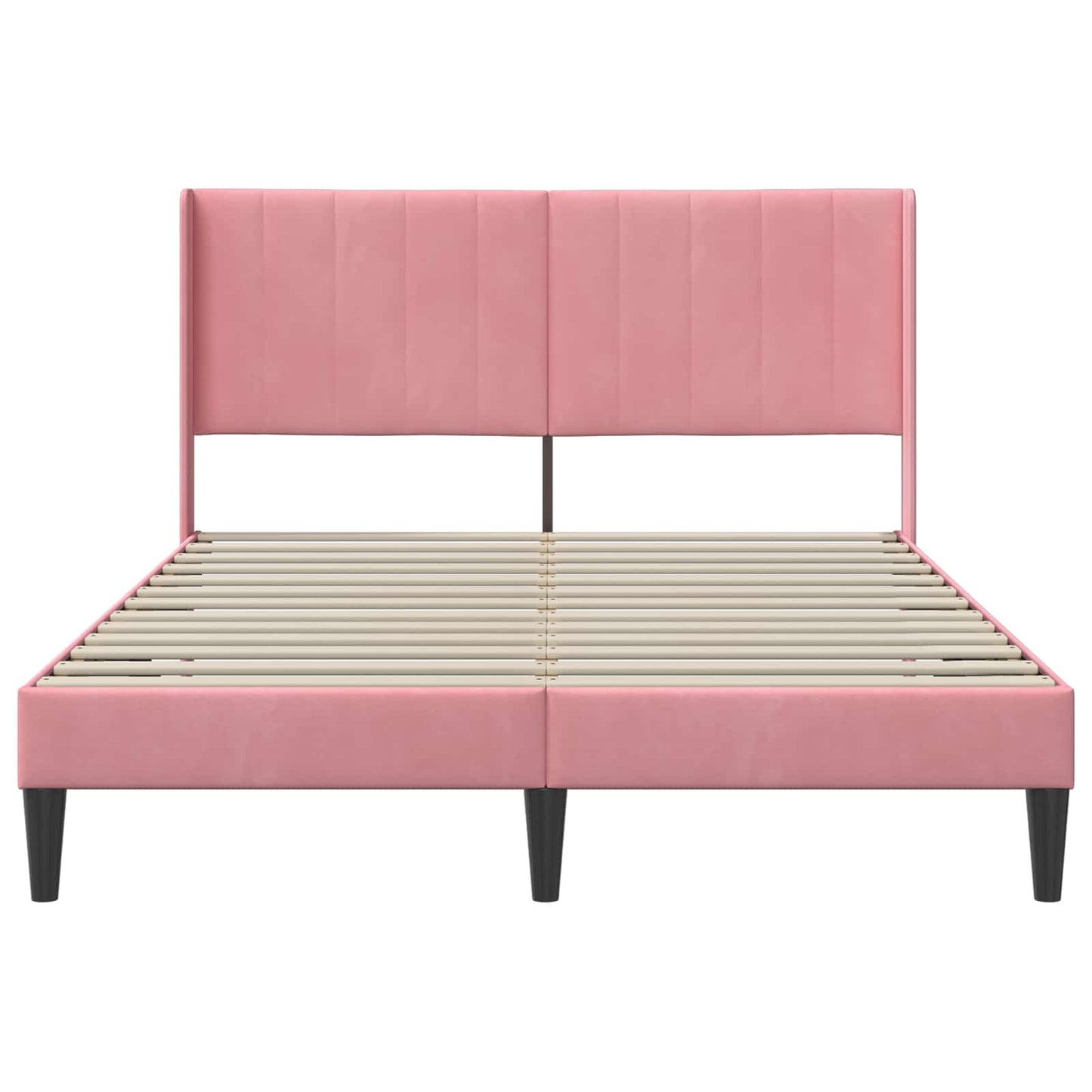 vidaXL Σκελετός Κρεβατιού με κεφαλάρι Ροζ 140 x 190 cm Βελούδο