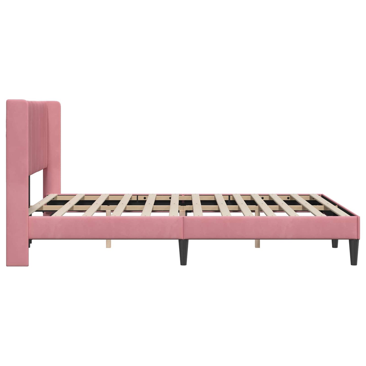vidaXL Σκελετός Κρεβατιού με κεφαλάρι Ροζ 140 x 190 cm Βελούδο