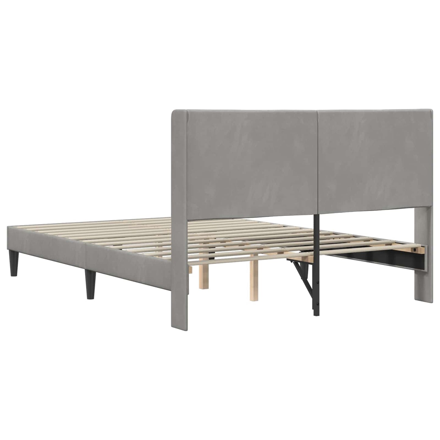 vidaXL Σκελετός Κρεβατιού Ανοιχτό γκρι 140 x 200 cm Βελούδο