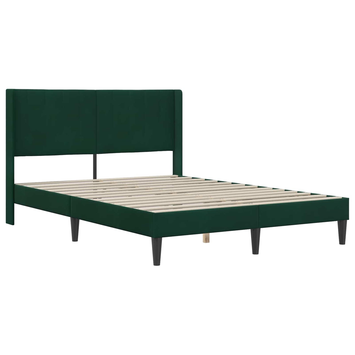 vidaXL Σκελετός Κρεβατιού Σκούρο Πράσινο 140 x 200 cm Βελούδο