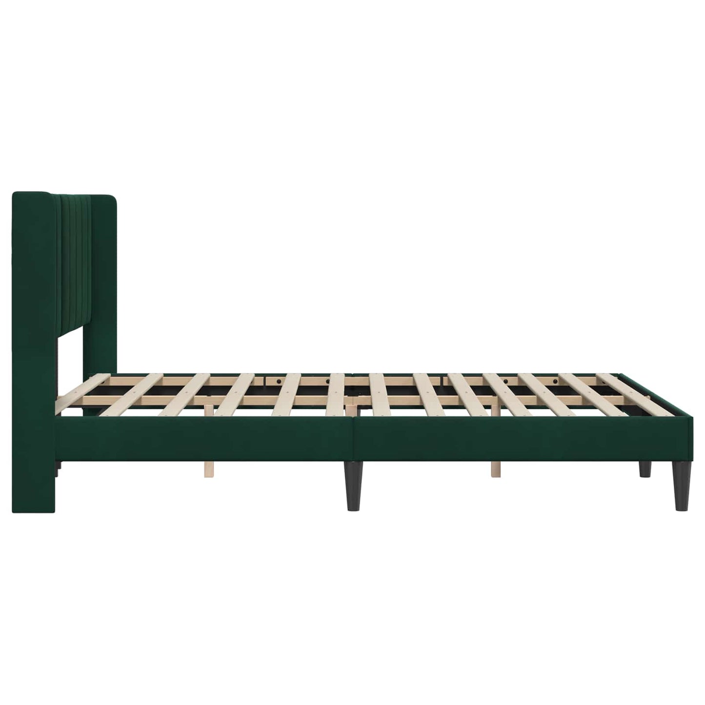 vidaXL Σκελετός Κρεβατιού Σκούρο Πράσινο 140 x 200 cm Βελούδο