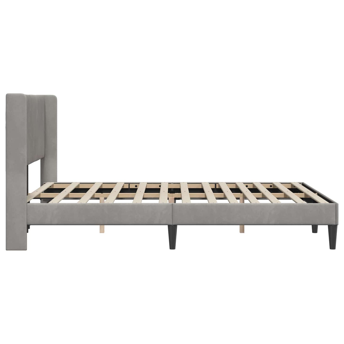 vidaXL Σκελετός Κρεβατιού Ανοιχτό γκρι 160 x 200 cm Βελούδο