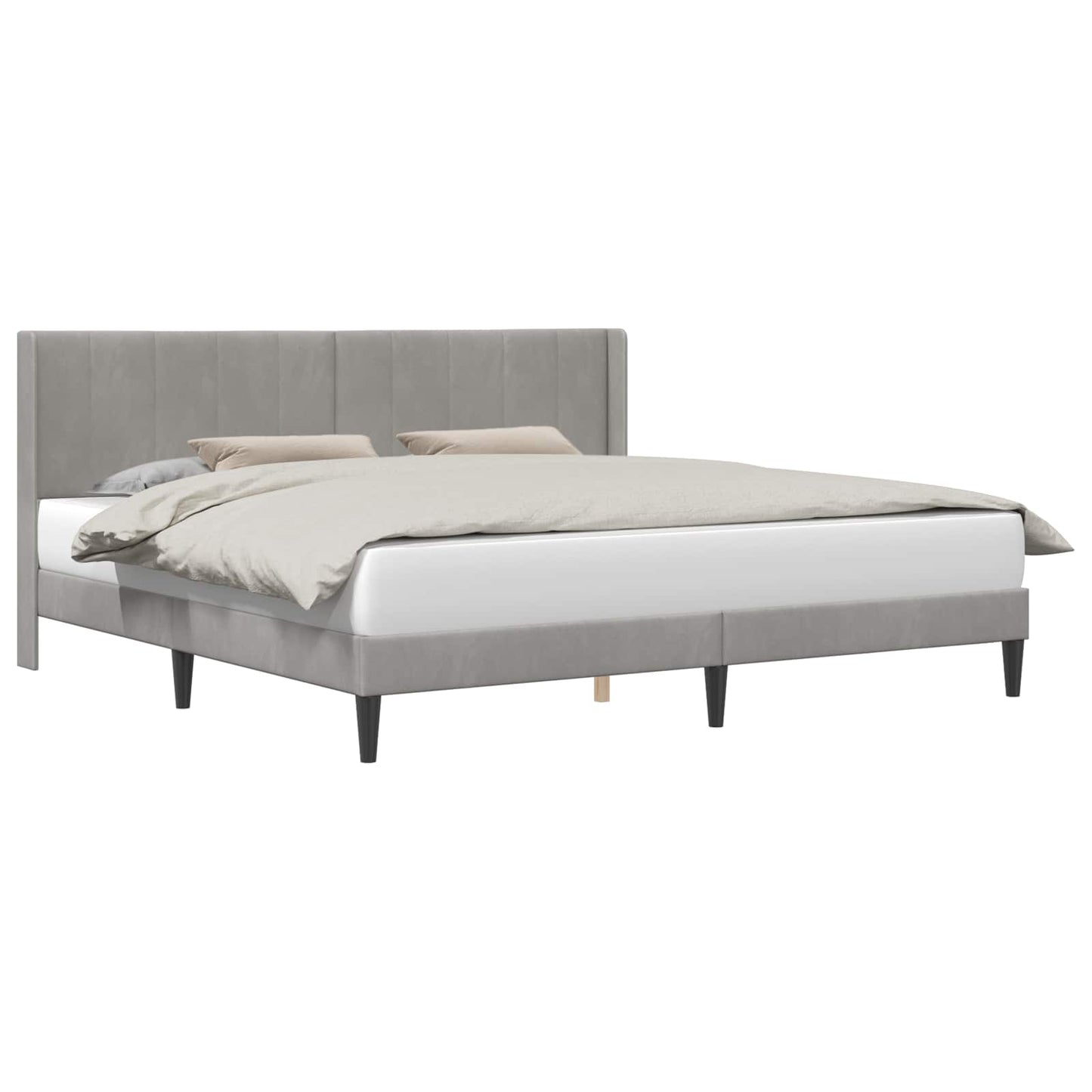 vidaXL Σκελετός Κρεβατιού Ανοιχτό γκρι 180 x 200 cm Βελούδο