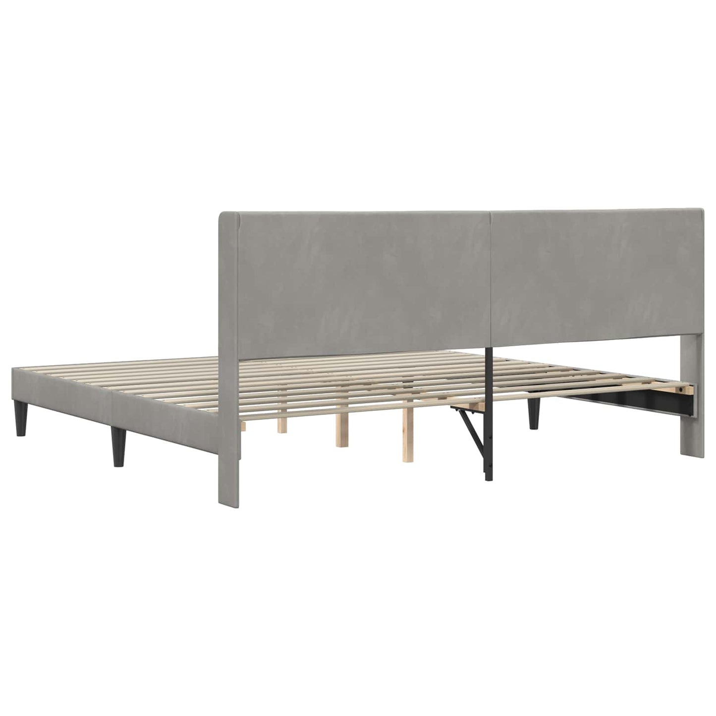 vidaXL Σκελετός Κρεβατιού Ανοιχτό γκρι 180 x 200 cm Βελούδο