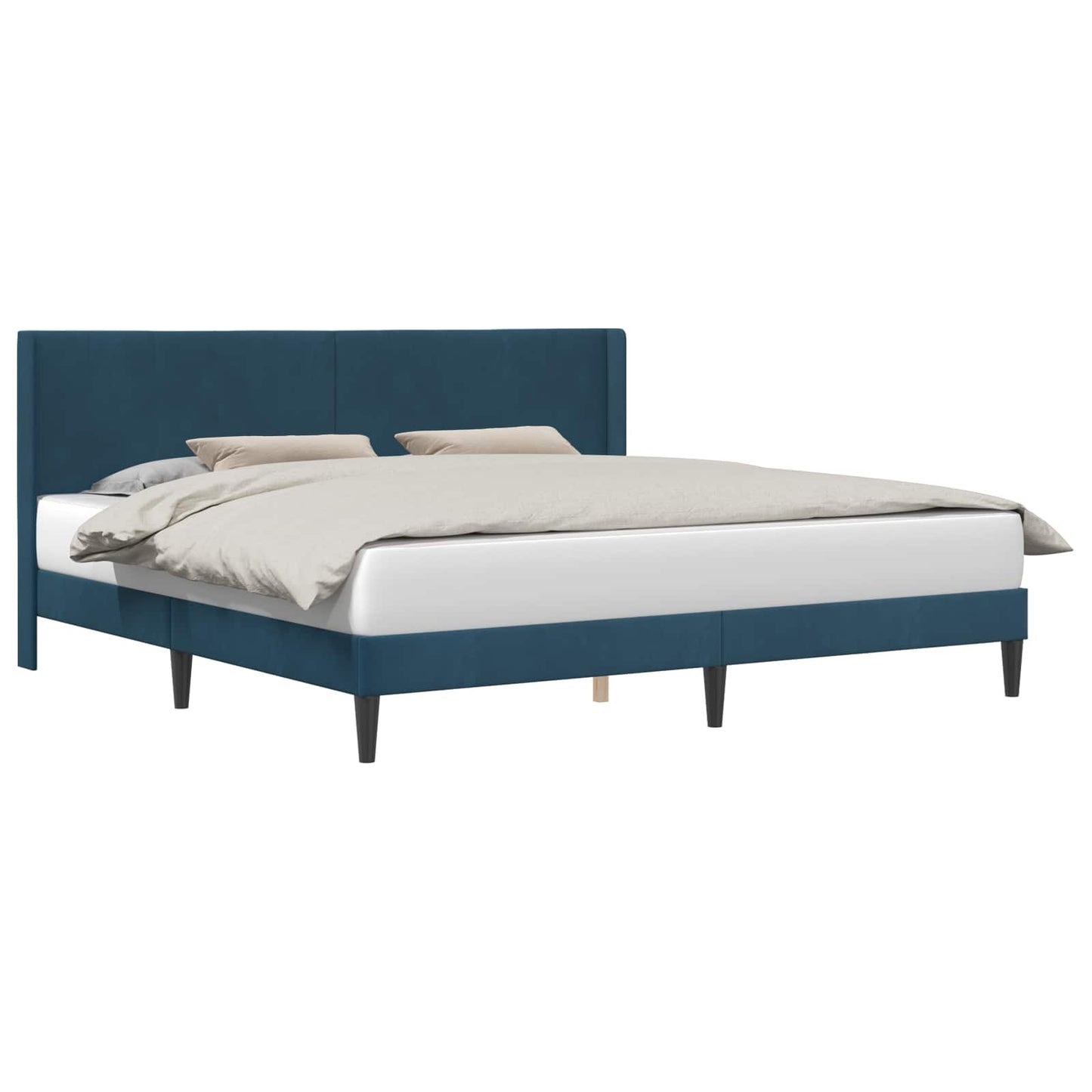 vidaXL Σκελετός Κρεβατιού με κεφαλάρι Μπλε 180 x 200 cm Βελούδο
