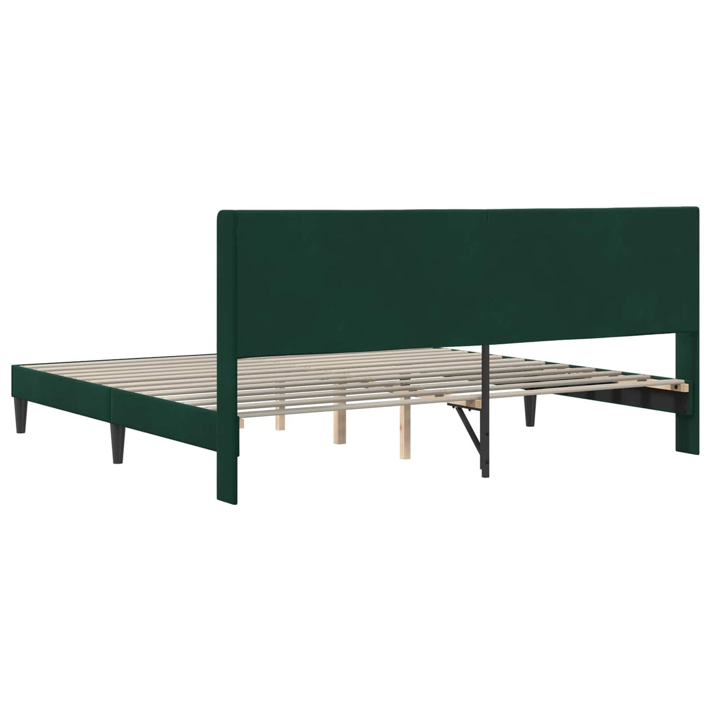 vidaXL Σκελετός Κρεβατιού Σκούρο Πράσινο 200 x 200 cm Βελούδο
