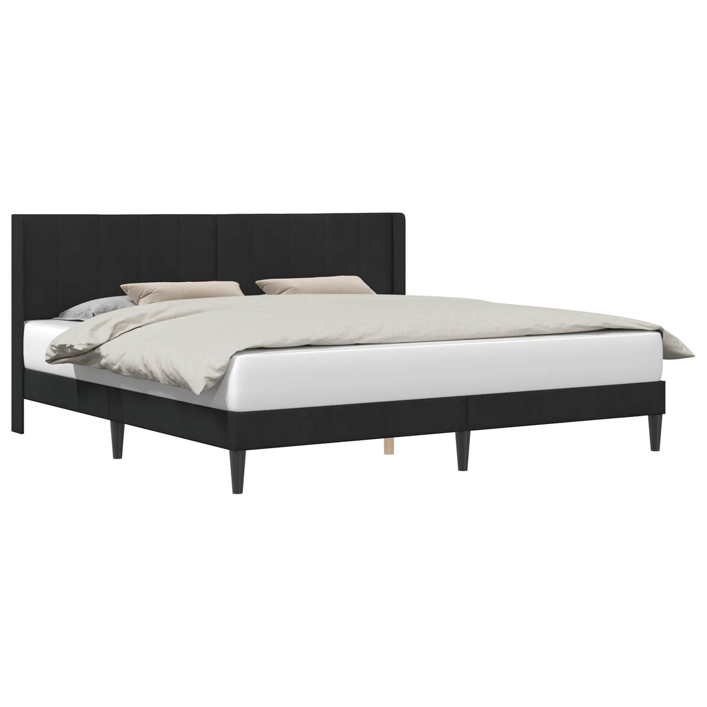 vidaXL Σκελετός Κρεβατιού με κεφαλάρι Μαύρο 200 x 200 cm Βελούδο
