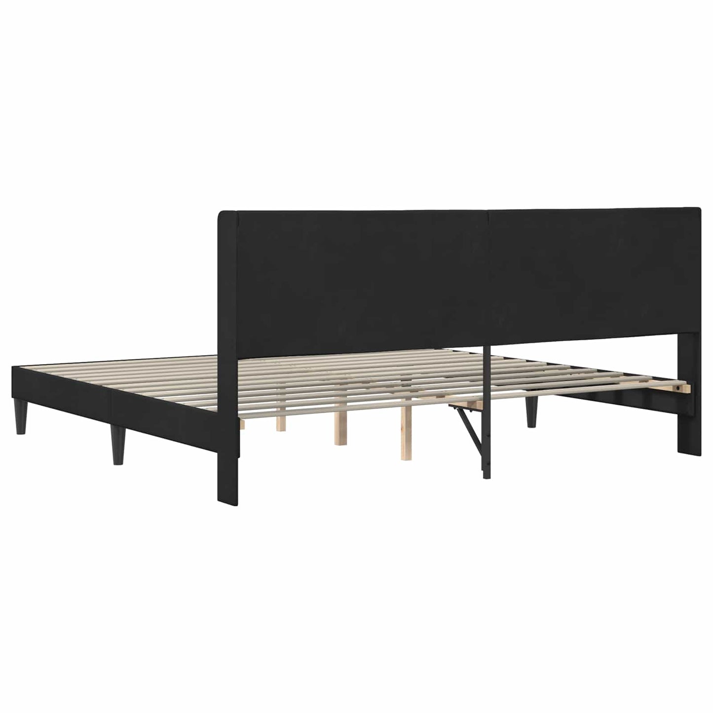 vidaXL Σκελετός Κρεβατιού με κεφαλάρι Μαύρο 200 x 200 cm Βελούδο