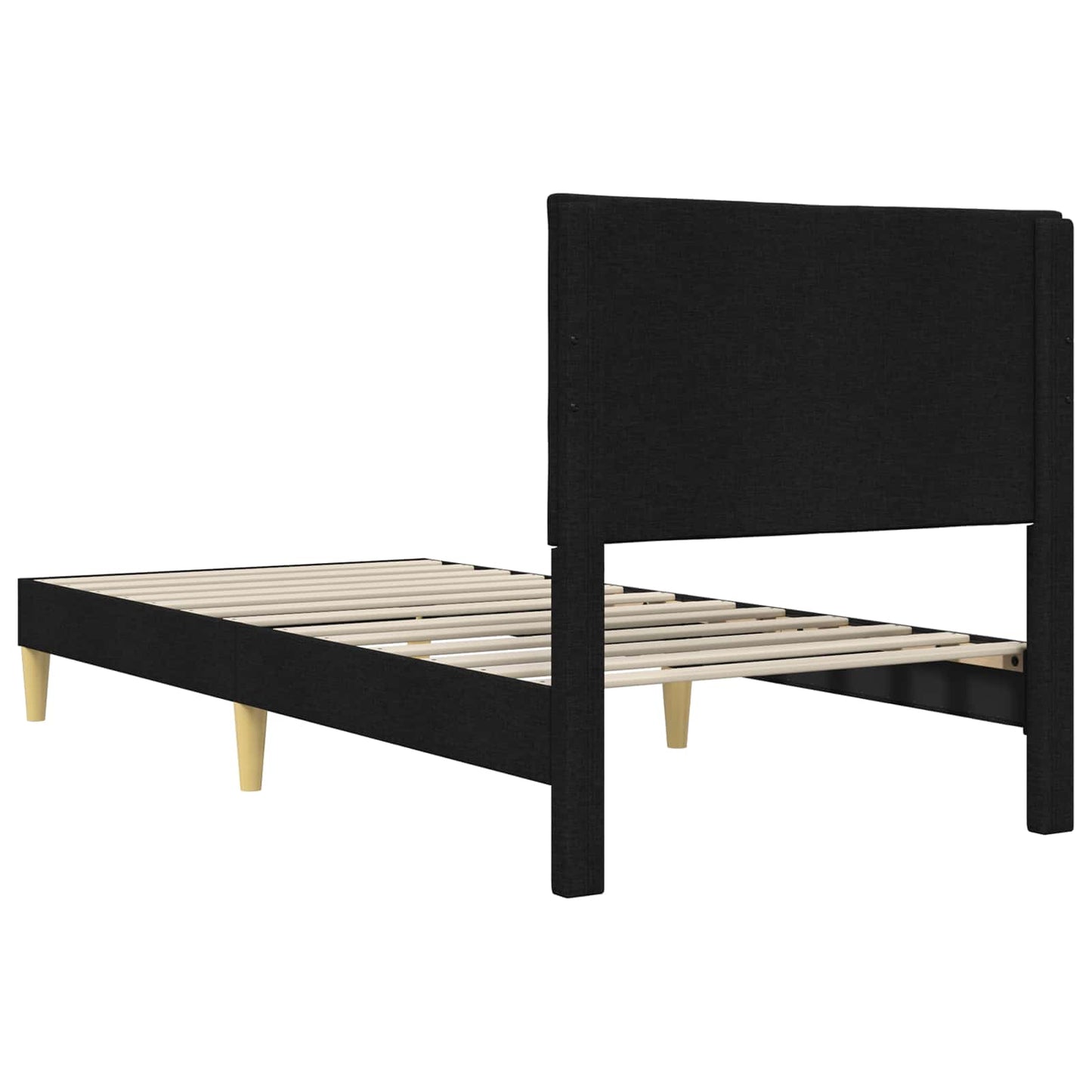 vidaXL Σκελετός Κρεβατιού με κεφαλάρι Μαύρο 90 x 200 cm Ύφασμα