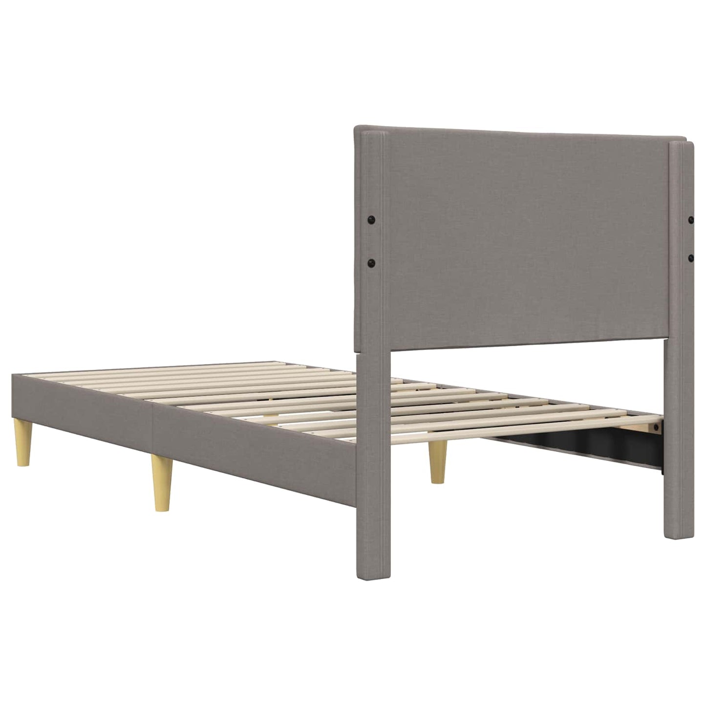 vidaXL Σκελετός Κρεβατιού με κεφαλάρι Taupe 90 x 200 cm Ύφασμα