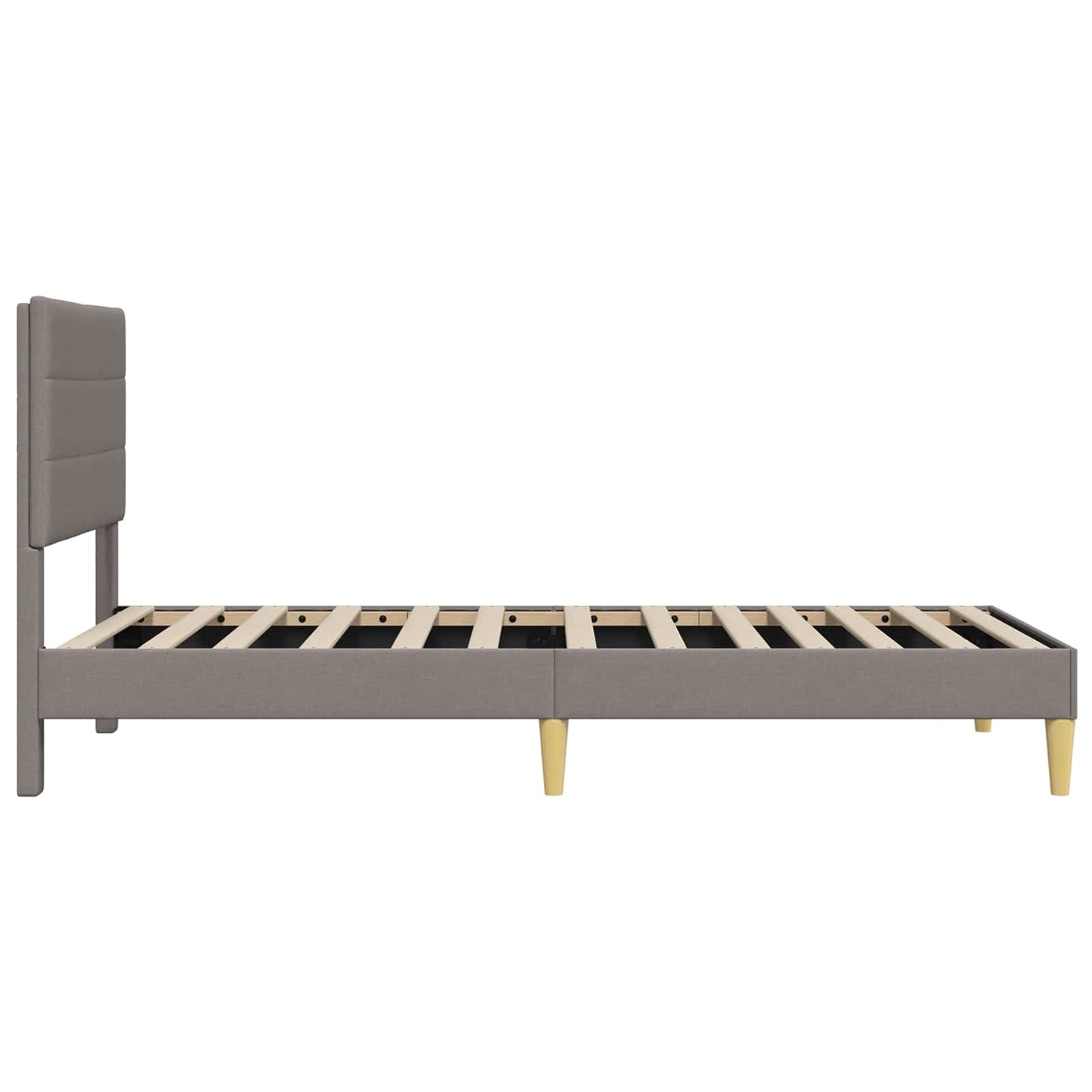 vidaXL Σκελετός Κρεβατιού με κεφαλάρι Taupe 90 x 200 cm Ύφασμα