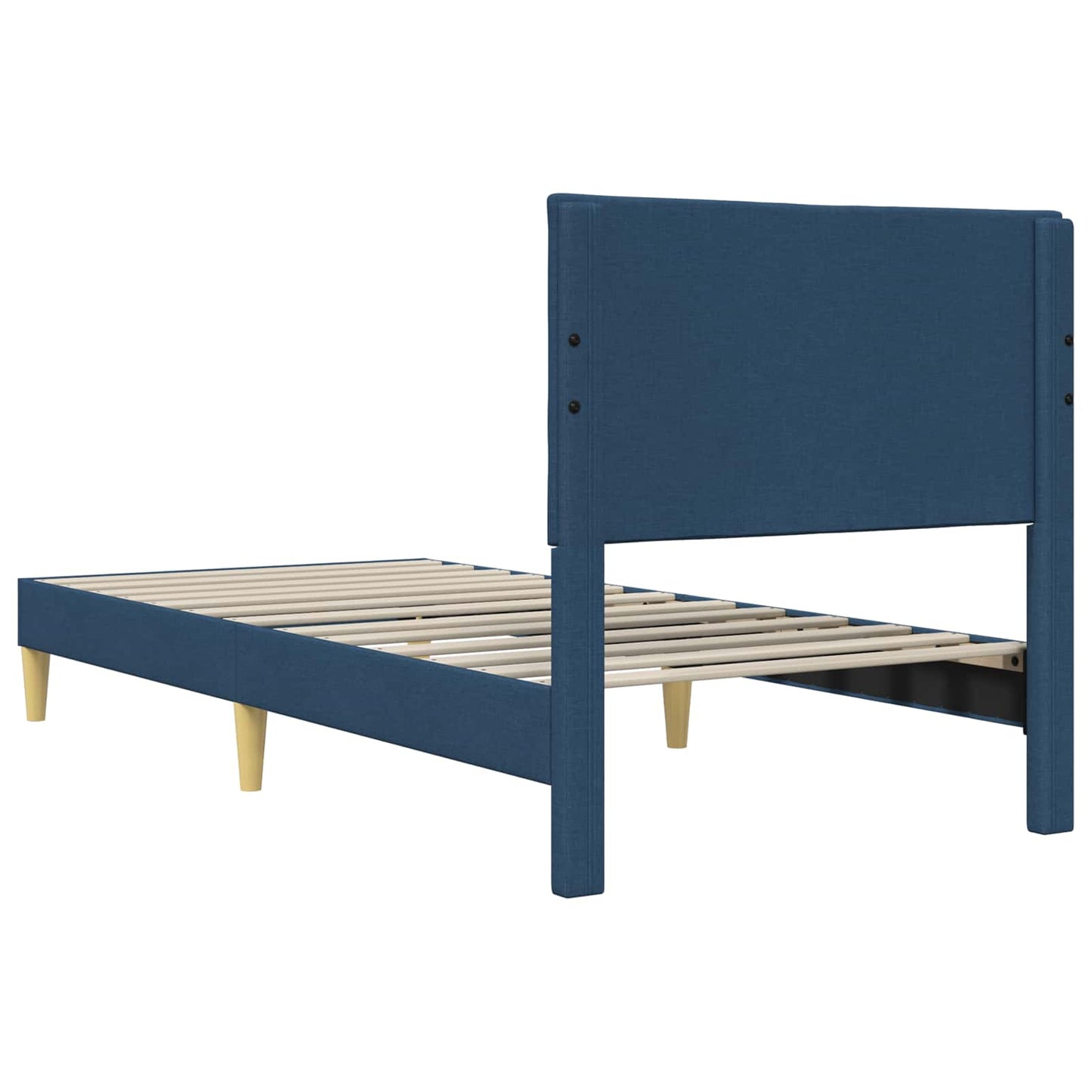 vidaXL Σκελετός Κρεβατιού με κεφαλάρι Μπλε 90 x 200 cm Ύφασμα