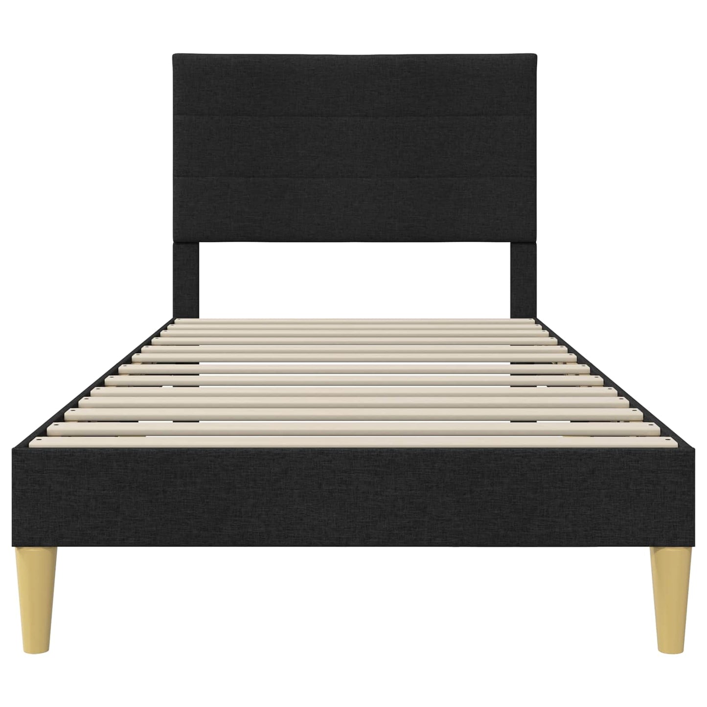 vidaXL Σκελετός Κρεβατιού με κεφαλάρι Μαύρο 100 x 200 cm Ύφασμα