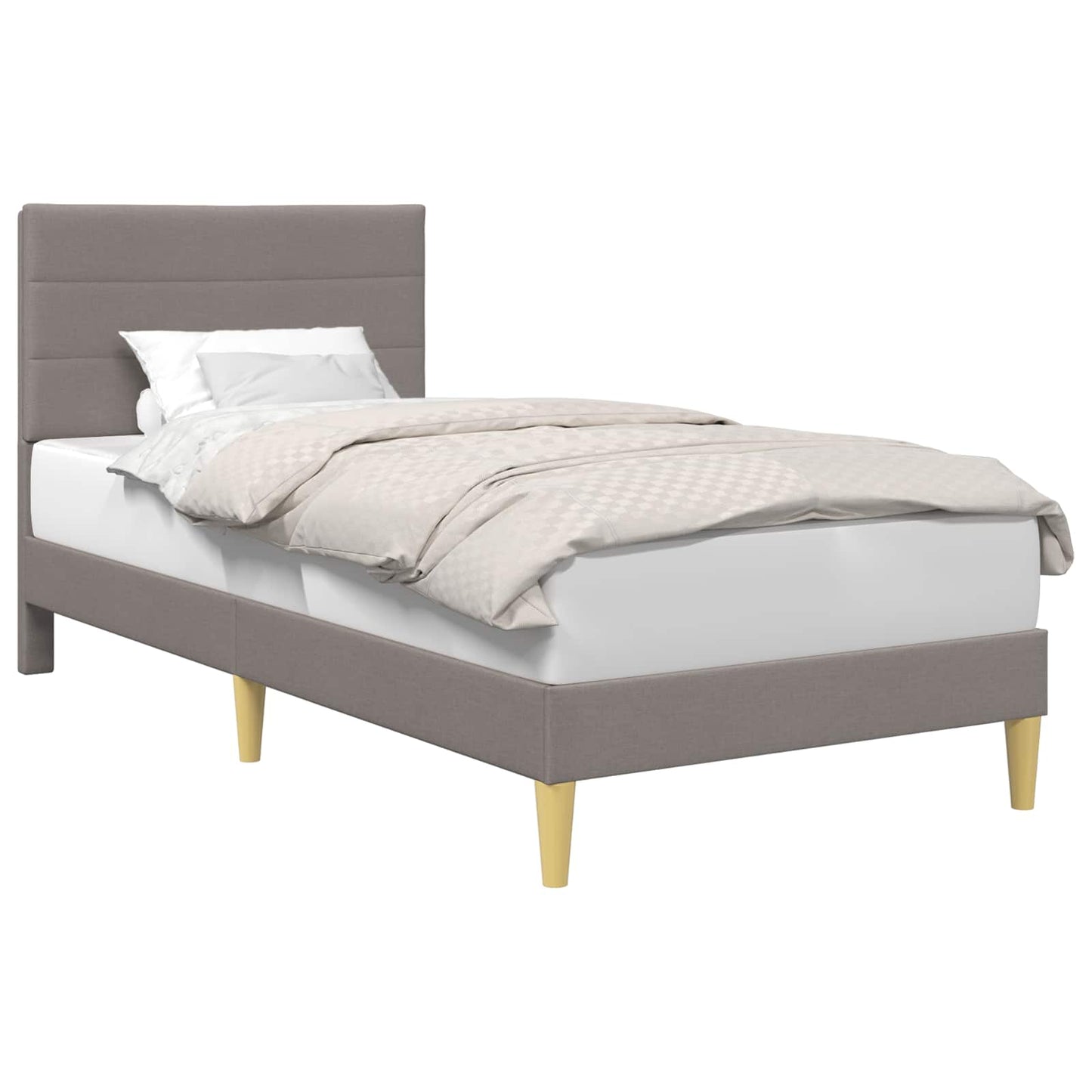vidaXL Σκελετός Κρεβατιού με κεφαλάρι Taupe 100 x 200 cm Ύφασμα