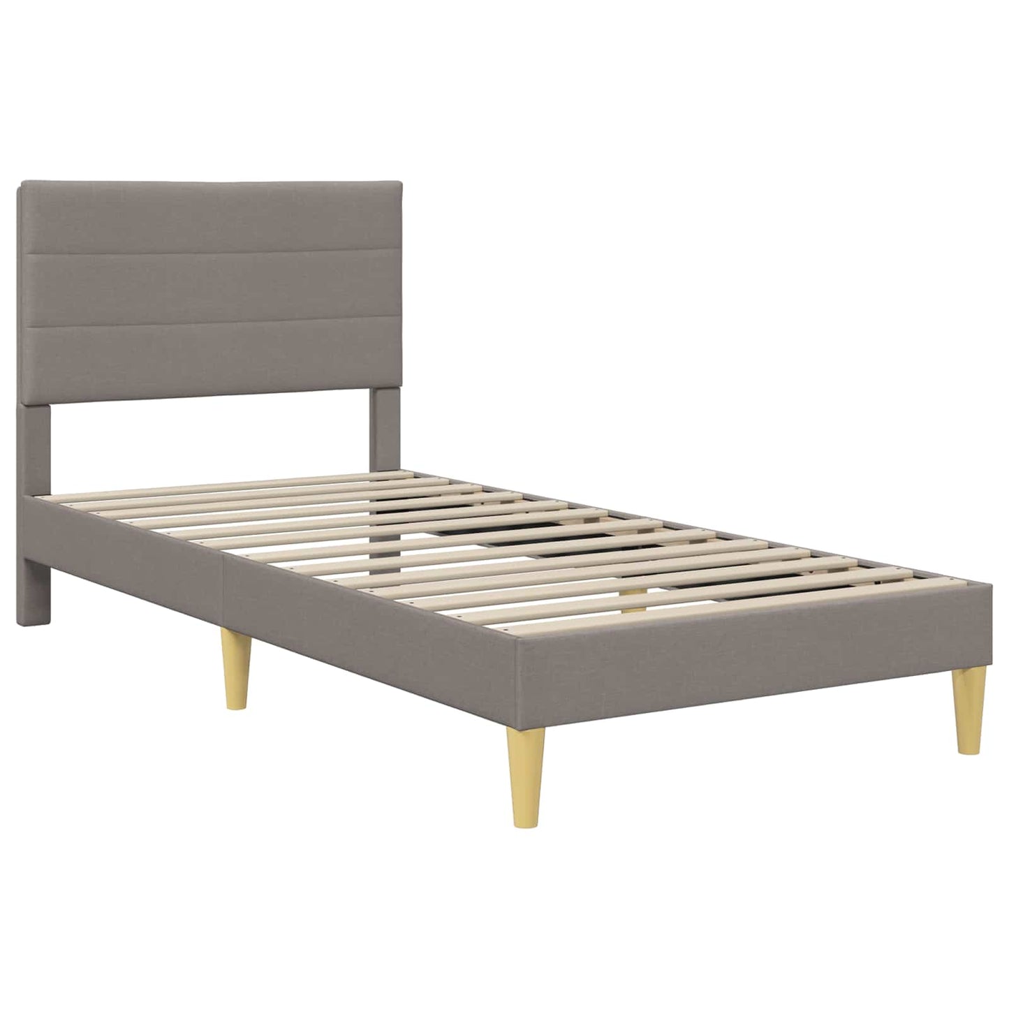 vidaXL Σκελετός Κρεβατιού με κεφαλάρι Taupe 100 x 200 cm Ύφασμα