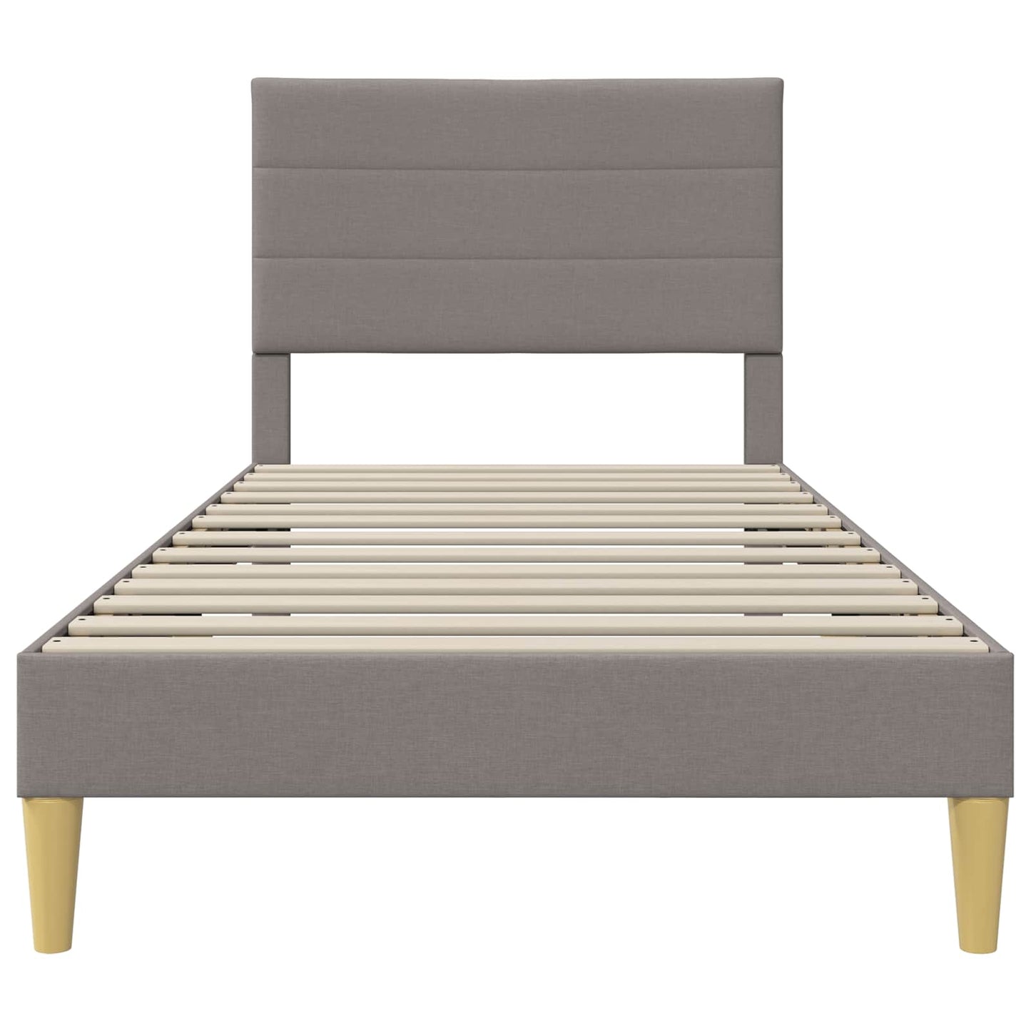 vidaXL Σκελετός Κρεβατιού με κεφαλάρι Taupe 100 x 200 cm Ύφασμα