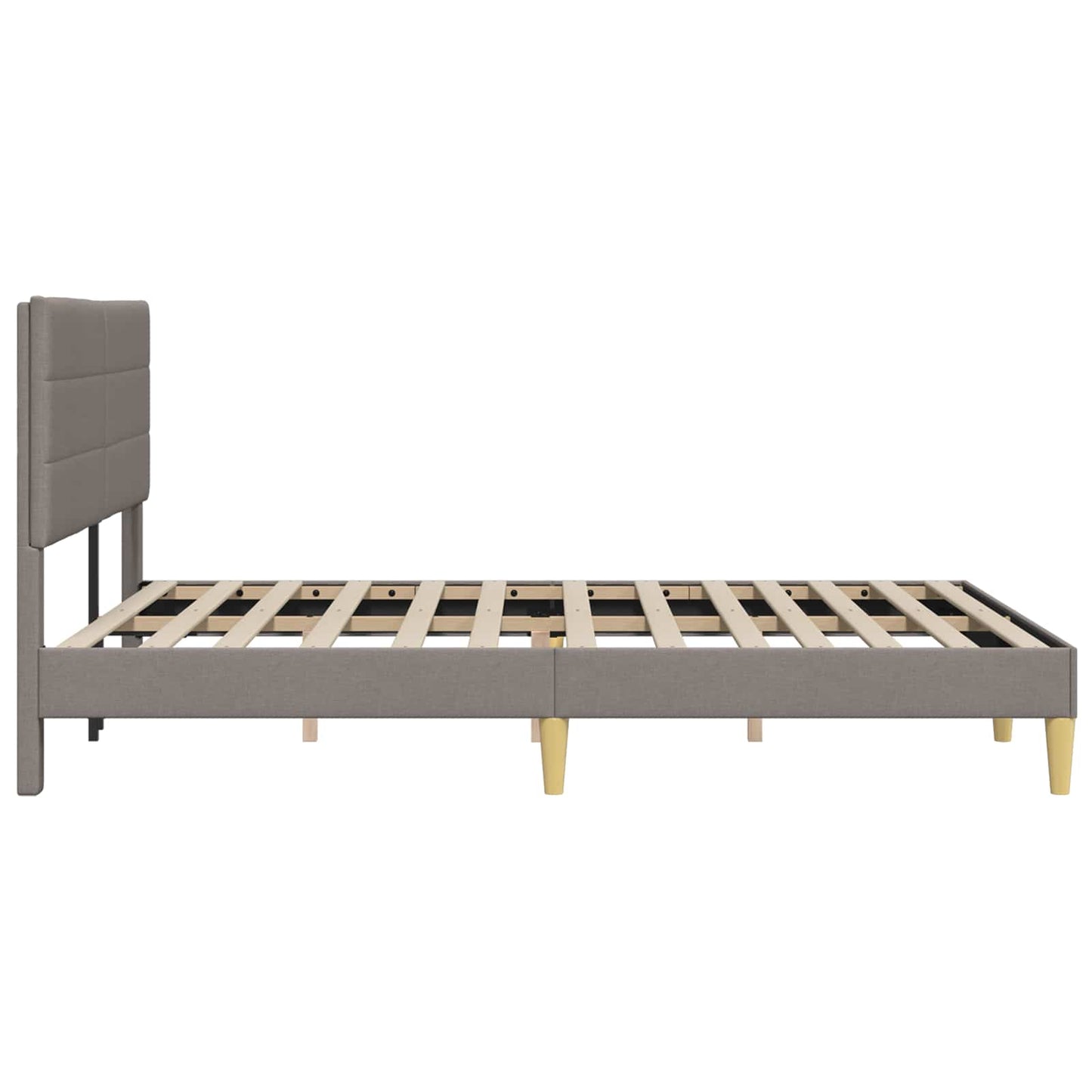 vidaXL Σκελετός Κρεβατιού με κεφαλάρι Taupe 120 x 190 cm Ύφασμα