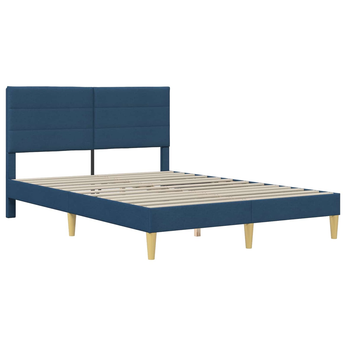 vidaXL Σκελετός Κρεβατιού με κεφαλάρι Μπλε 120 x 190 cm Ύφασμα