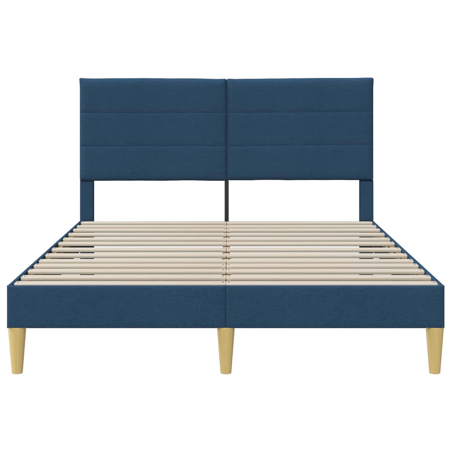 vidaXL Σκελετός Κρεβατιού με κεφαλάρι Μπλε 120 x 190 cm Ύφασμα