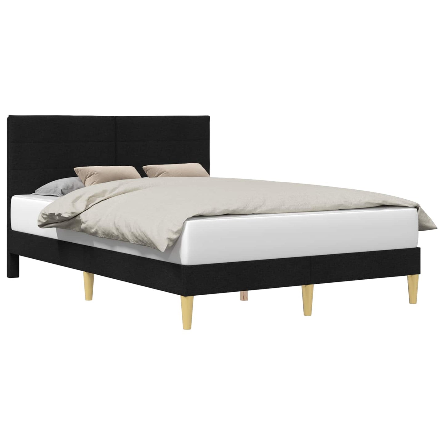 vidaXL Σκελετός Κρεβατιού με κεφαλάρι Μαύρο 120 x 200 cm Ύφασμα