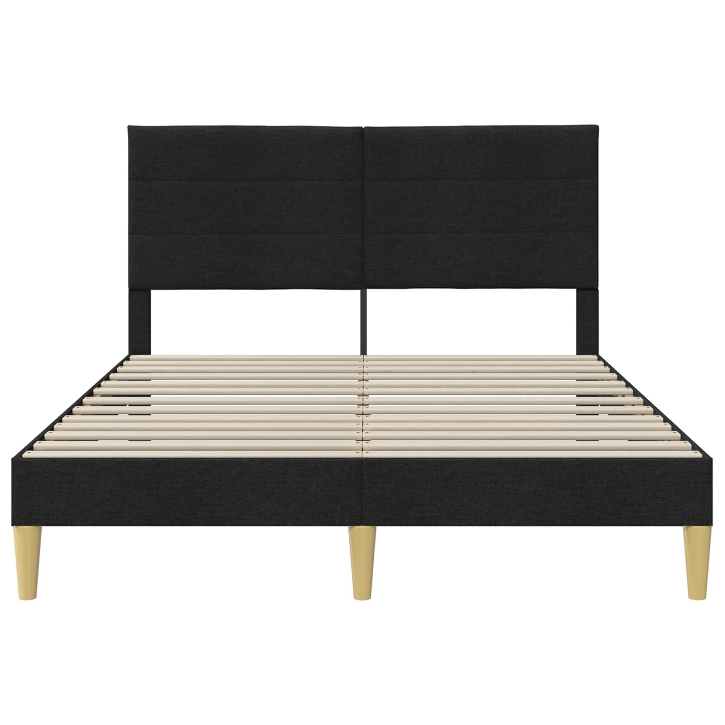 vidaXL Σκελετός Κρεβατιού με κεφαλάρι Μαύρο 120 x 200 cm Ύφασμα