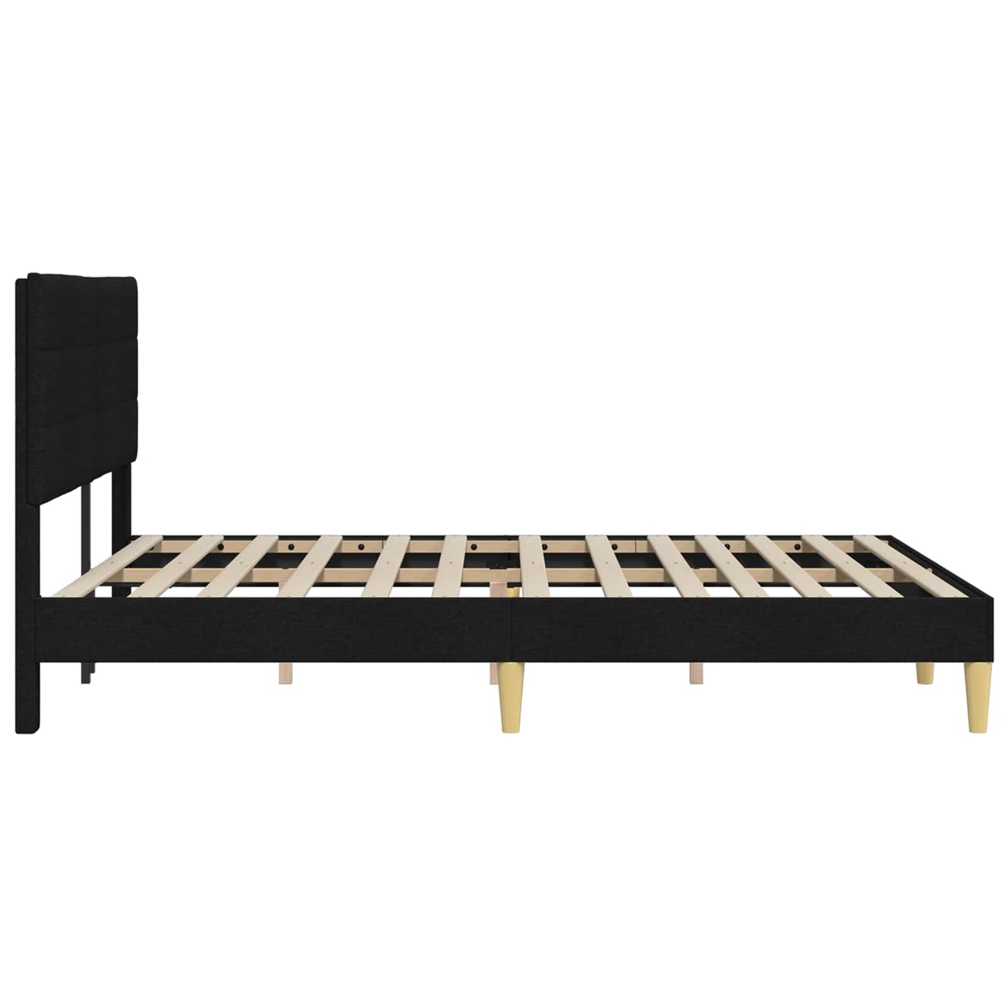 vidaXL Σκελετός Κρεβατιού με κεφαλάρι Μαύρο 120 x 200 cm Ύφασμα