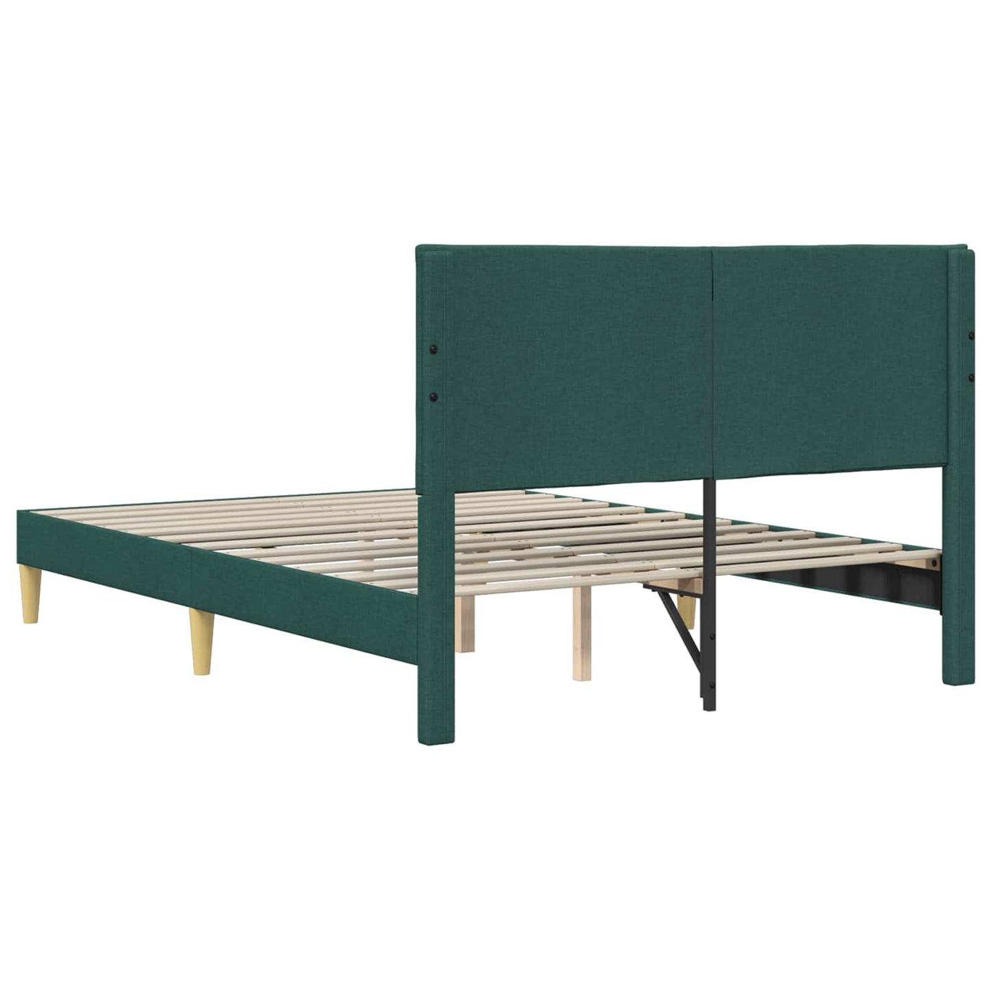 vidaXL Σκελετός Κρεβατιού Σκούρο Πράσινο 120 x 200 cm Ύφασμα