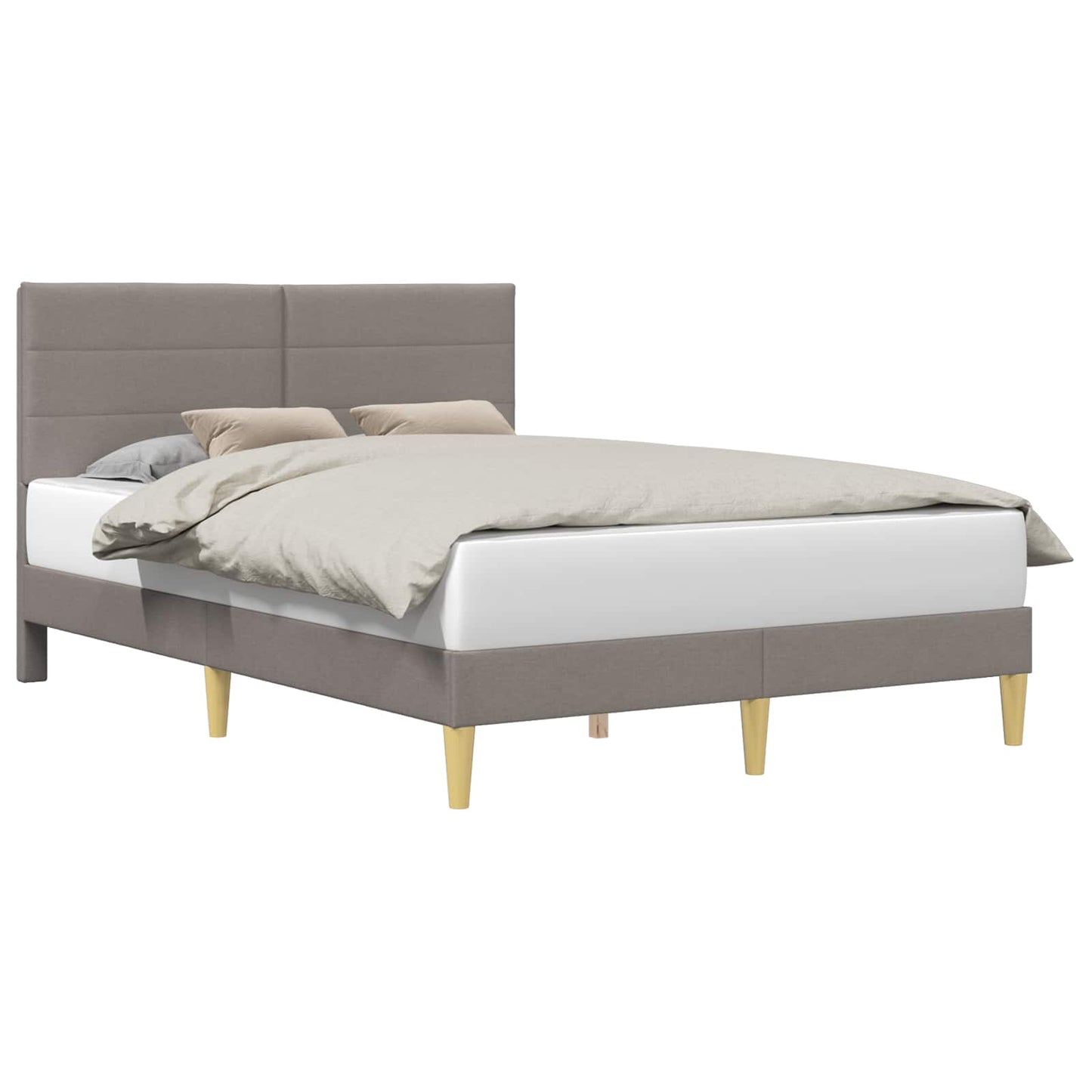 vidaXL Σκελετός Κρεβατιού με κεφαλάρι Taupe 120 x 200 cm Ύφασμα