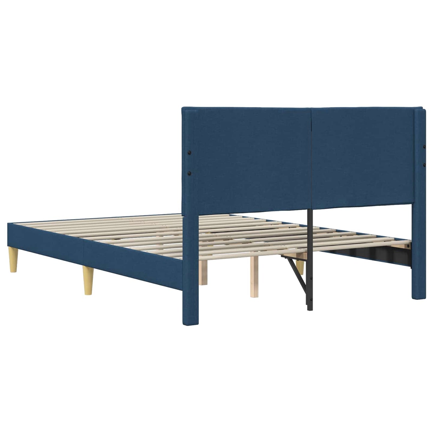 vidaXL Σκελετός Κρεβατιού με κεφαλάρι Μπλε 120 x 200 cm Ύφασμα